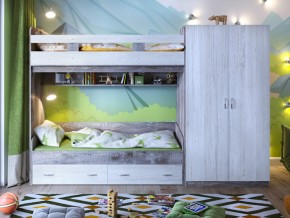 Кровать двухъярусная Юта 2 со шкафом в Миассе - miass.magazinmebel.ru | фото