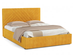 Кровать Гамма 1400 с основанием велюр тенерифе куркума в Миассе - miass.magazinmebel.ru | фото - изображение 1