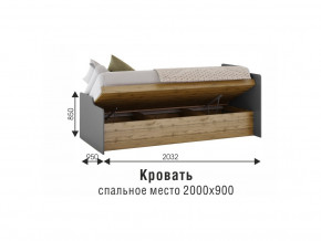 Кровать Харви белый/вотан в Миассе - miass.magazinmebel.ru | фото - изображение 3