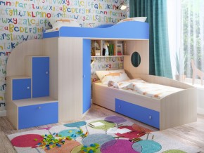 Кровать Кадет 2 Дуб молочный-голубой в Миассе - miass.magazinmebel.ru | фото