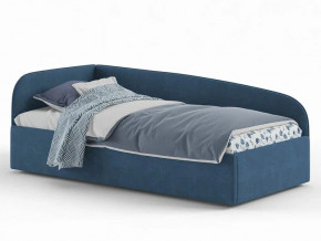 Кровать мягкая Денди на латах рогожка синяя в Миассе - miass.magazinmebel.ru | фото