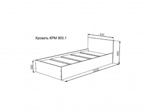 Кровать Мори КРМ 900.1 графит в Миассе - miass.magazinmebel.ru | фото - изображение 2