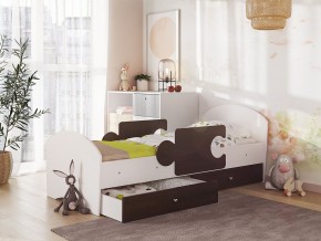 Кровать Мозаика с ящиком и бортиками на ламелях белый-венге в Миассе - miass.magazinmebel.ru | фото