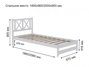 Кровать односпальная Аист-7 Классика белый 1800х900 мм в Миассе - miass.magazinmebel.ru | фото - изображение 2