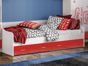 Кровать с ящиками Вега Алфавит Красный в Миассе - miass.magazinmebel.ru | фото