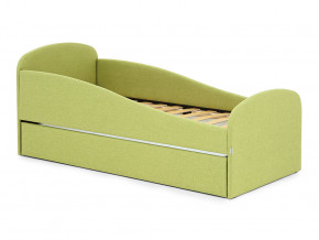 Кровать с ящиком Letmo авокадо (рогожка) в Миассе - miass.magazinmebel.ru | фото