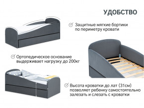 Кровать с ящиком Letmo графит (велюр) в Миассе - miass.magazinmebel.ru | фото - изображение 11