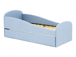 Кровать с ящиком Letmo небесный (рогожка) в Миассе - miass.magazinmebel.ru | фото