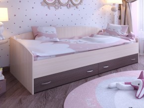 Кровать с выкатными ящиками Дуб молочный-Бодего в Миассе - miass.magazinmebel.ru | фото