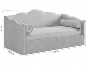 Кровать софа Лея 900 велюр латте/крем в Миассе - miass.magazinmebel.ru | фото - изображение 2