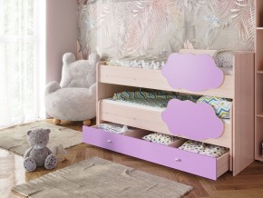Кровать Соник с ящиком млечный дуб-ирис в Миассе - miass.magazinmebel.ru | фото