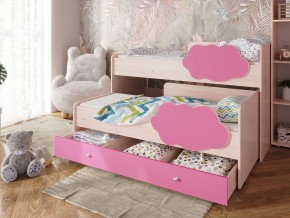Кровать Соник с ящиком млечный дуб-розовый в Миассе - miass.magazinmebel.ru | фото