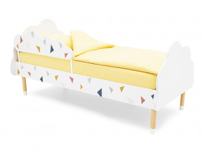 Кровать Stumpa Облако бортик, рисунок Треугольники желтый, синий, розовый в Миассе - miass.magazinmebel.ru | фото
