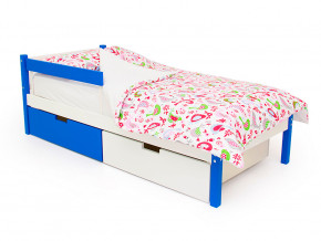 Кровать Svogen classic с ящиками и бортиком сине-белый в Миассе - miass.magazinmebel.ru | фото