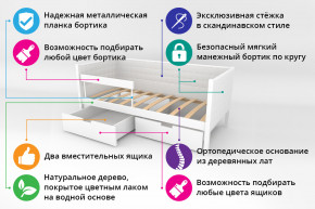 Кровать-тахта Svogen мягкая с ящиками и бортиком с фото белый/барашки в Миассе - miass.magazinmebel.ru | фото - изображение 2