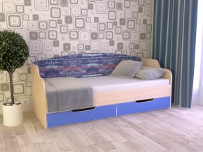 Кровать Юниор Тип 2 дуб молочный/мегаполис 800х1600 в Миассе - miass.magazinmebel.ru | фото