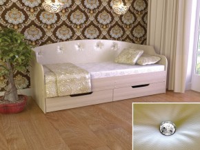 Кровать Юниор Тип 2 шимо светлый/белый перламутр 800х1600 в Миассе - miass.magazinmebel.ru | фото
