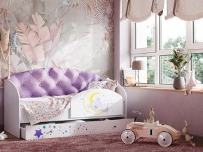 Кровать Звездочка с бортиком Белый-фиолетовый в Миассе - miass.magazinmebel.ru | фото