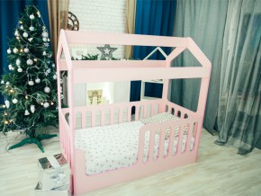Кроватка-Домик без ящика розовая в Миассе - miass.magazinmebel.ru | фото