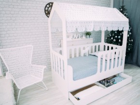 Кроватка-Домик с ящиком белая в Миассе - miass.magazinmebel.ru | фото - изображение 1