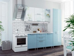 Кухня 2100 Бьянка голубые блестки в Миассе - miass.magazinmebel.ru | фото