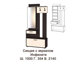 Секция с зеркалом в прихожую Инфинити ясень шимо в Миассе - miass.magazinmebel.ru | фото - изображение 2