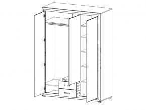 Шкаф B136-SZF3D2S Мальта сибирская лиственница в Миассе - miass.magazinmebel.ru | фото - изображение 2