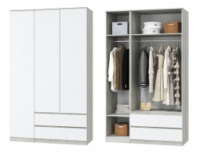 Шкаф для одежды трехдверный Лори дуб серый, белый в Миассе - miass.magazinmebel.ru | фото