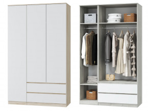 Шкаф для одежды трехдверный Лори дуб сонома, белый в Миассе - miass.magazinmebel.ru | фото