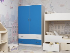 Шкаф двухстворчатый белый-голубой в Миассе - miass.magazinmebel.ru | фото