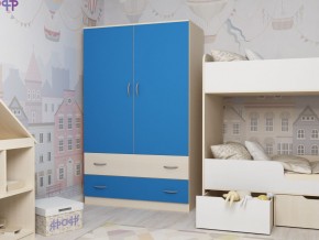 Шкаф двухстворчатый дуб молочный-голубой в Миассе - miass.magazinmebel.ru | фото