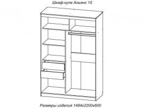 Шкаф-купе Альянс 15 комплект зеркал №2 в Миассе - miass.magazinmebel.ru | фото - изображение 2