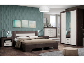 Спальня Квадро 2 Анкор темный/анкор белый в Миассе - miass.magazinmebel.ru | фото