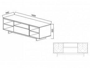 Тумба для ТВА Moderno-1400 Ф2 в Миассе - miass.magazinmebel.ru | фото - изображение 4